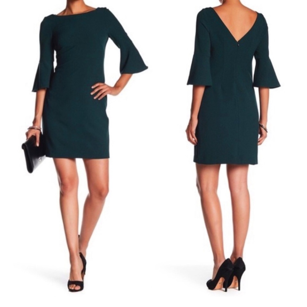 Vince Camuto Green Dress With Bell Sleeves